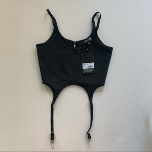 Missguided harness black sexy crop top NWT